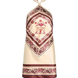 Retrofete Elegant Cream and Red Halter Dress